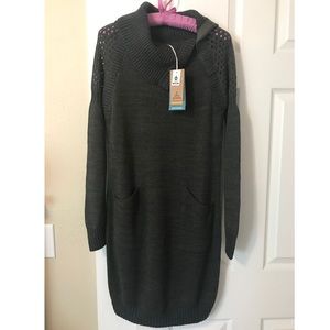 Prana Archer cotton sweater dress cargo green